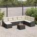 Maison Exclusive - Set de 9 bancs de jardin, noir et crème, en polyrotin