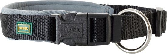 Hunter Klikhalsband Neopreen Vario Plus Zwart&Grijs - Hondenhalsband - 45-50x2.5 cm
