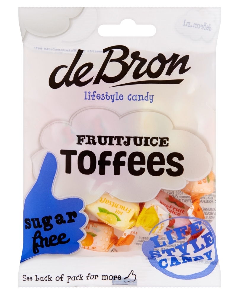 De Bron Fruitjuice Toffees Suikervrij