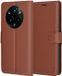 Techsuit Hoesje geschikt voor Realme 14 Pro Plus - Leather Folio Book Wallet Case - Bruin