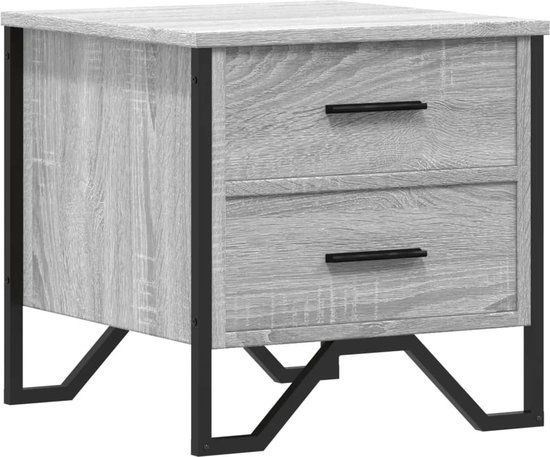 vidaXL Nachtkastje - 40x41x40 cm - Bewerkt Hout - Grijs Sonoma Eikenkleurig