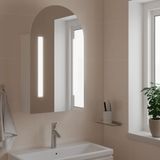 Maison Exclusive - Armoire miroir avec éclairage LED, forme incurvée, blanc, 42 x 13 x 70 cm