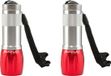 Merkloos Survival zaklamp LED - 2x - rood - compact formaat - preppen/outdoor/kamperen