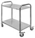 Mega-M Rolschaal pour opération, acier inoxydable, 2 demi-étagères, STANDARD, 75x40x90 cm, avec tapis insonorisant