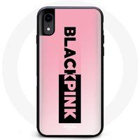 Maniacase Hoesje voor iPhone X Blackpink K-pop Groep Zwart Roze Logo Roze Achtergrond