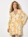 Apricot Mini-jurk van chiffon met bloemenprint en ruches