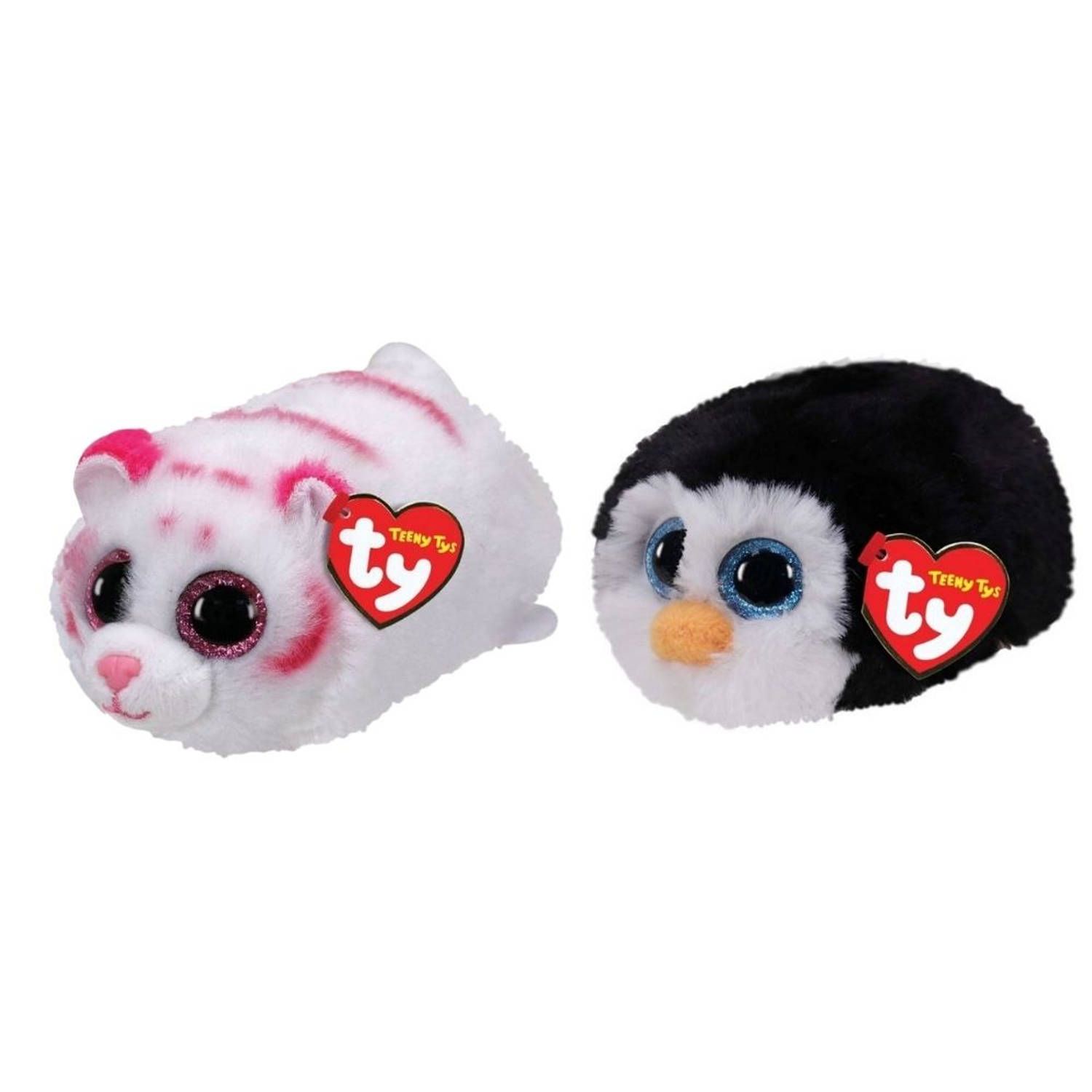 TY - Knuffel - Teeny s - Tabor Tiger & Waddles Penguin