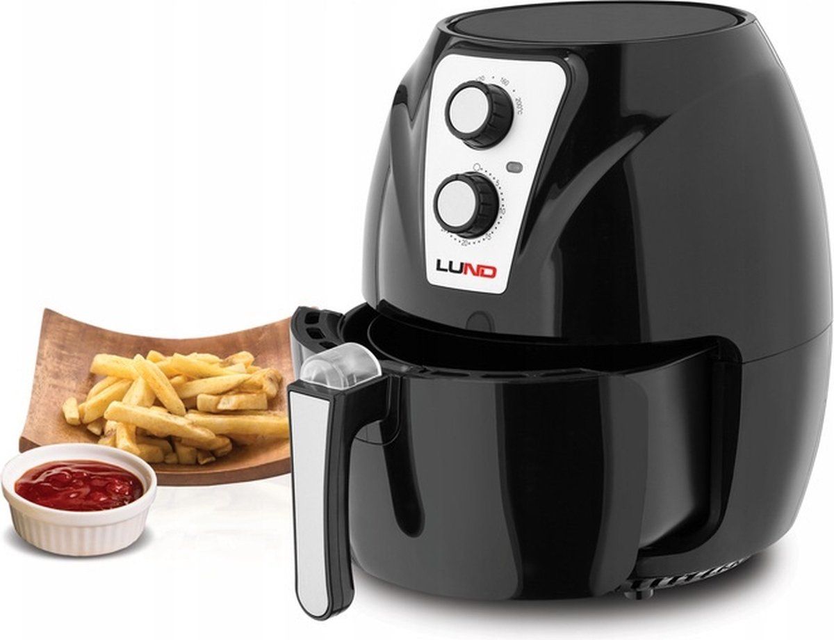 Lund Professional airfryer vetvrije friteuse 2.4L - 1300W - 67570 - zwart