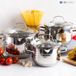 Casserole Inox - Couvercle en verre - Graduation interne - Induction (4,75 L Ø 22 cm)