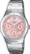 Casio Dameshorloge LTP-2069D-4AVEF Roze Wijzerplaat Staal Zilverkleurig