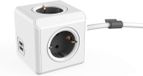 Power kubus extended DuoUSB - Bloc multiprise avec 4 prises et 2 ports USB - Kit de montage de bureau et câble de 1,5 m