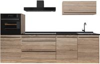 Vicco Complete keukeneenheid R-Line, Sonoma/Goudkleurig Eiken, 280 cm antraciet werkblad