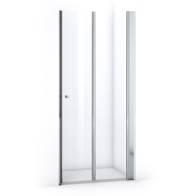 Maxaro Douchedeur Zircon Comfort 90cm Vouwdeur Chroom Rechtsdraaiend