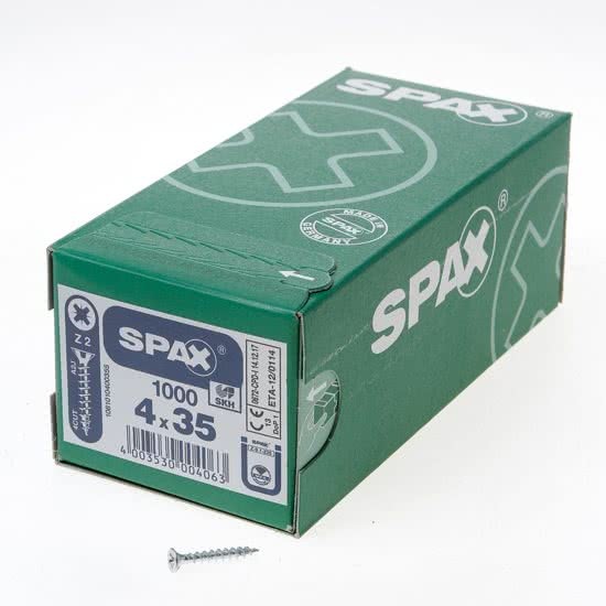 Spax Spaanplaatschroef Verzinkt PK 4.0 x 35 - 1000 stuks