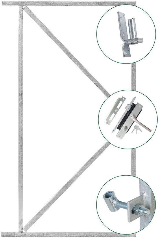 Merkloos Tuindeco Ijzeren deurframeset compleet 155x100 cm