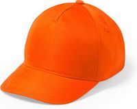 Merkloos Oranje 5-panel baseballcap - Polyester - Unisex - Volwassenen
