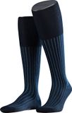 FALKE Shadow lang gedessineerd katoen kniekousen heren blauw - maat 41-42