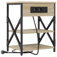 vidaXL Nachtkastje Sonoma Eik 41 x 31 x 51 cm Bewerkt hout