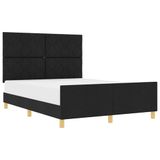 vidaXL Bedframe with Headboard Black 140 x 190 cm Fabric