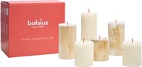 Bolsius - Bougies marbre - Marbre - Botticino Beige - 6 pièces
