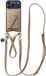 AVY Leren Hoesje geschikt voor Apple iPhone 17 Pro Max | Met Koord en Magnetische Kaarthouder | Compatibel met MagSafe | Beige