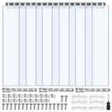 VEVOR PVC-strokengordijn 6-pack, lamellengordijn 915x2134 mm, dikte 2 mm, -20℃ tot 60℃ gordijnstrip, glad, kunststof deurstrip voor magazijn-, vries- en garagedeuren, transparant