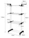 Porte-vêtements - 4 niveaux avec roulettes - Pliable - Inox - 64x75x170 cm - Utilisable à l'intérieur et à l'extérieur - Grande capacité - Noir/Blanc