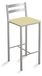 Tabouret de cuisine rayé, en similicuir, de couleur beige, avec une hauteur d'assise de 70 cm