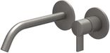 IVY Pact Wastafelkraan Afbouwdeel - 2-Gats Wandmontage - Gebogen Uitloop - Geborsteld Metal Black PVD