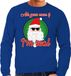 Bellatio Decorations Shoppartners Bv Foute Kersttrui / sweater - ask your mom í am real - blauw voor heren - kerstkleding / kerst outfit M