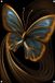Poster de jardin Papillon - 80x120 cm - Extérieur - Poster animal - Noir/Or/Orange/Bleu/Brun