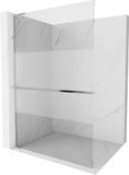 Mexen Kioto+ L Paroi de douche avec étagère Walk-in 120 x 200, transparent/verre dépoli, chrome