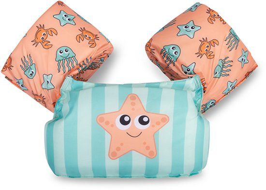 Swim Essentials Jumper zeedieren Zwemvest Drijfvest kind Reddingsvest 2-6 jaar Foam groen oranje
