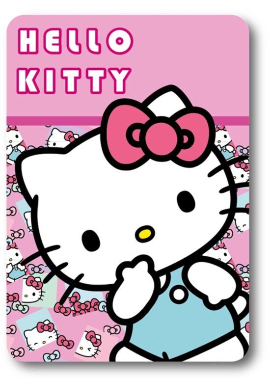 4KidsOnly Hello Kitty Fleece deken 100 x 140 cm - Roze