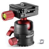 NEEWER Statiefkop, 360° draaibare panoramische kogelkop met 1/4 inch snelschoenplaat voor statief, monopod, slider, DSLR-camera-camcorder, maximale belasting tot 5 kg - GM28