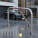 Melko Barrière de parking pliable avec 3 serrures barrière de parking poteau de borne de parking borne de parking bloqueur avec 6 ancrages au sol