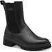 Tamaris Dames Chelseaboot 1-25457-47 001 Zwart Leer Maat 38 EU