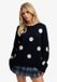 Superdry - Trui met Polkadot Relaxed Pasvorm - Dames - Acryl/Polyamide/Polyester - NAVY/PALE PINK - Maat 10