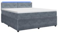 vidaXL Boxspringbed met matras, donkergrijs, 140 x 190 cm, fluweel