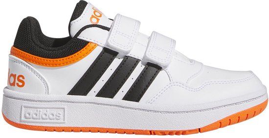 Adidas Hoops 3.0 Cf C Sneakers - Ftwr White / Core Black / Impact Orange - EU 30 - Jongens