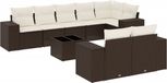 vidaXL 9-delige Loungeset met kussens, polyrattan, bruin