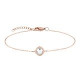 Tamaris Elegante armband van gepolijst roestvrij staal, IP roségoud, ankerketting verstelbaar tot 21 cm, waterdicht en huidvriendelijk