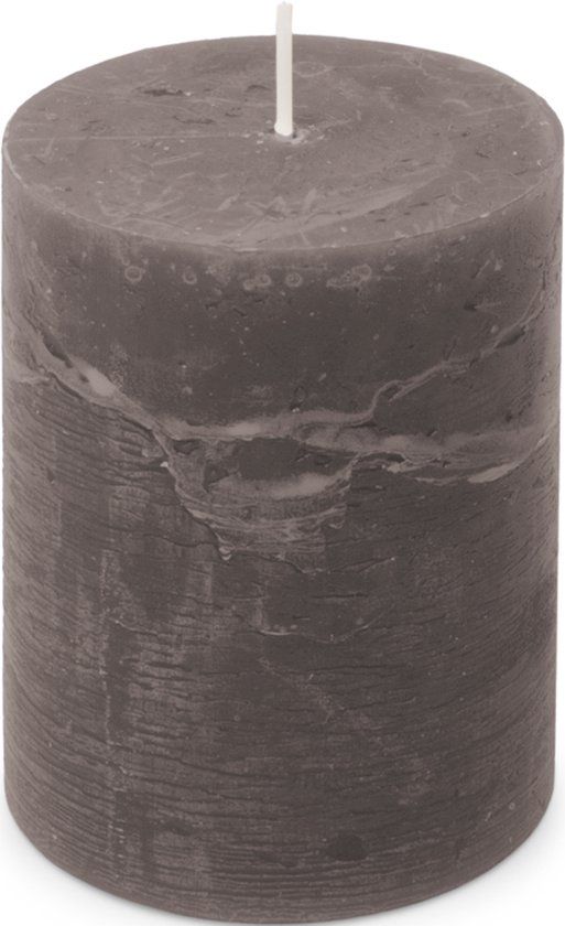 Spaas Rustieke Pillarkaars 80/110 mm - donkergrijs