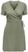 ONLY Addiction-caro Robe Manches Courtes Col en V Uni Vert Huile Coton/Viscose/Lin XS