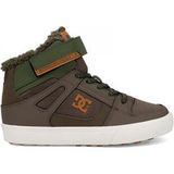 DC Shoes Pure high-top winter elastische sneakers voor jongens, Gebroken wit olijf, 28 EU