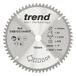 Trend CraftPro crosscutting TCT-zaagblad met negatieve haaksnede, 184 mm diameter x 60 tanden x 16 mm asgat, wolfraamcarbide getipt, CSB/CC18460T