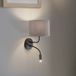 Duolla Wandlamp Roller, fluweel grijs, zwart, met leeslampje