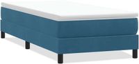 vidaXL Boxspringbed zonder matras, donkerblauw, fluweel, 80x220 cm