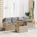 Maison Exclusive - Ensemble de jardin pour le jardin, composé de 5 pièces avec coussins, couleur : beige, matériau : polyrotin