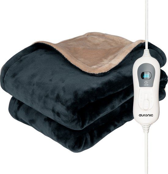 Auronic Elektrische Warmtedeken 1 Persoons - 160 x 120cm - Antraciet